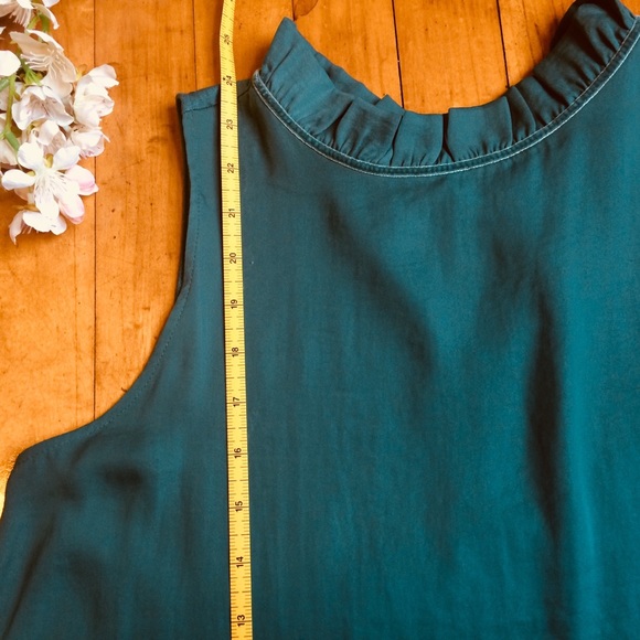 LOFT Green Silky Tank Top Petite M - Picture 6 of 8